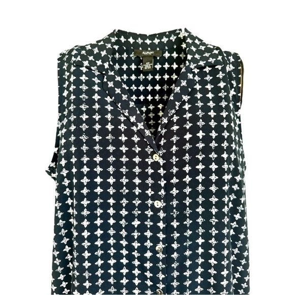 ALFANI, NWOT, WOMENS SLEEVELESS, BUTTON FRONT,  SHIFT DRESS. SIZE 12P - Picture 4 of 6